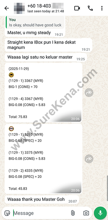 whatsapp lottery 4d win ticket